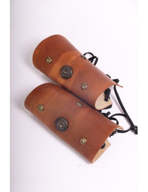 Brazaletes de cuero marrón...