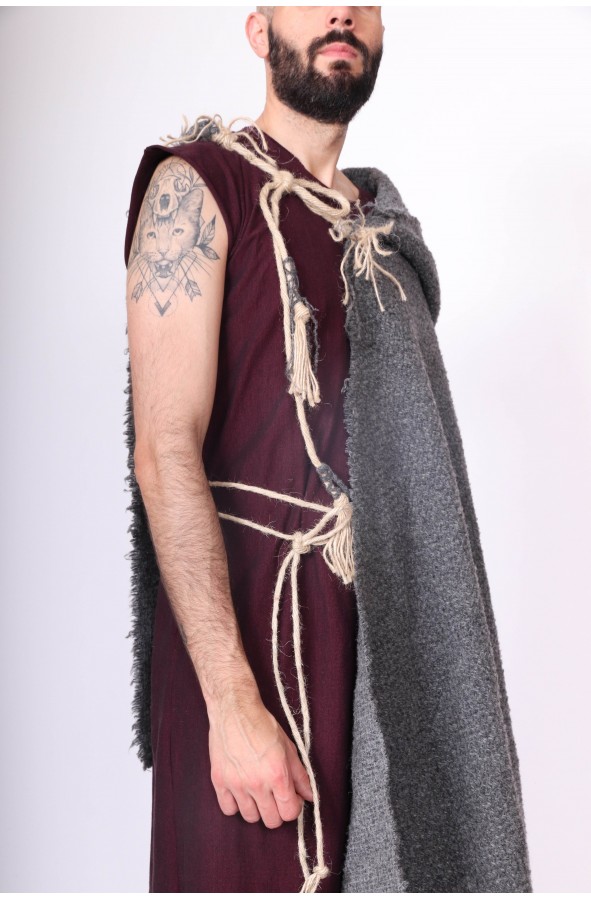 Medieval rustic hooded cloak