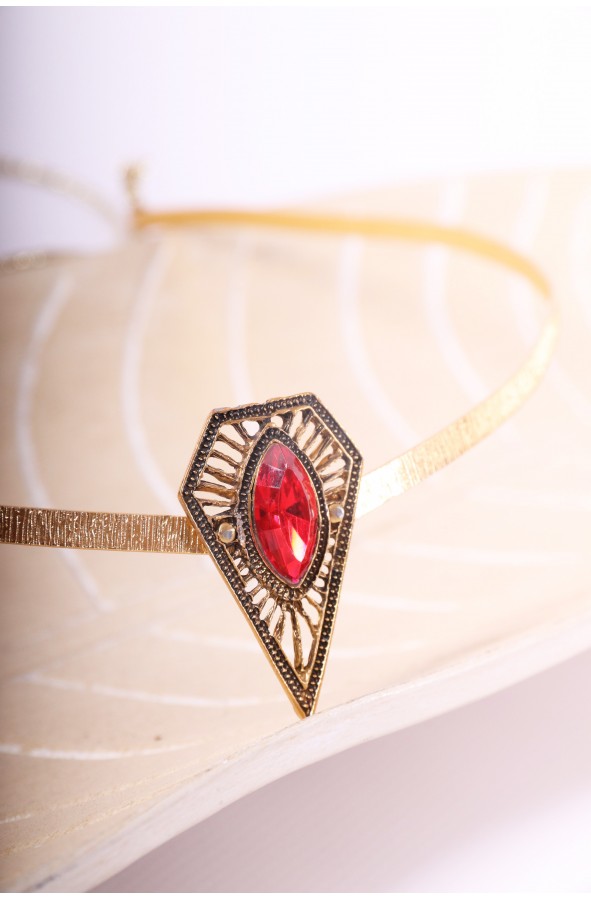 Red and golden crown for historical...