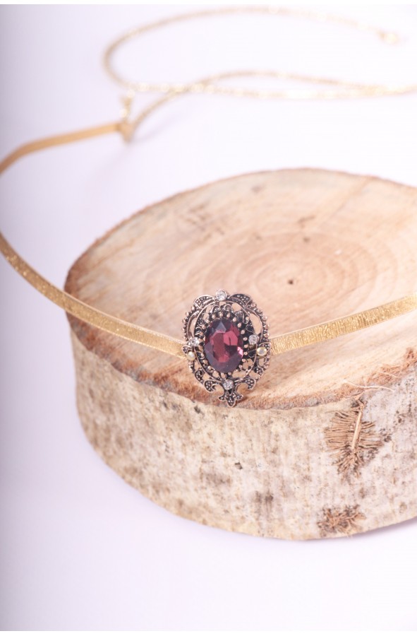 Tiara or hair accessory gold and red