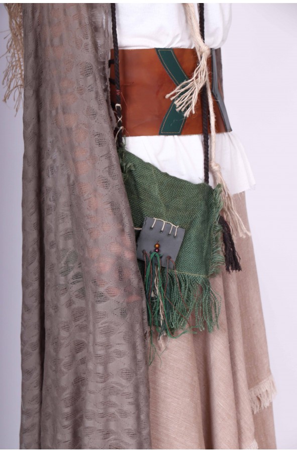 Capa medieval con capucha de yute