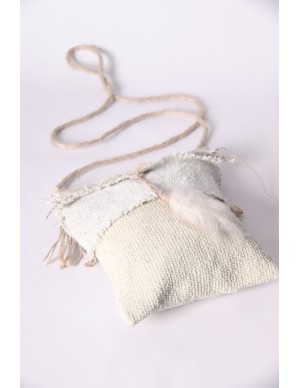 Handmade cream bag with jute