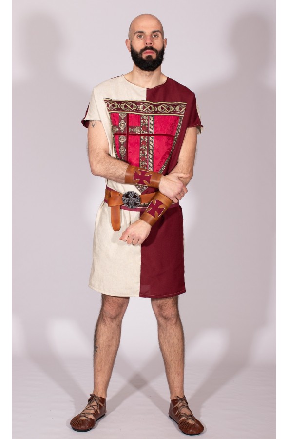 Medieval leather bracers with cross...