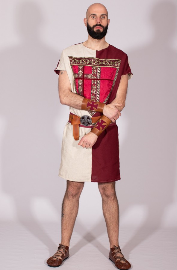 Medieval leather bracers with cross...