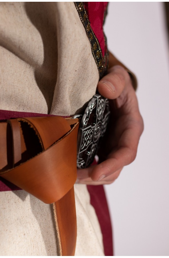 Medieval Templar brown leather belt