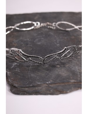 Medieval silver tiara with...