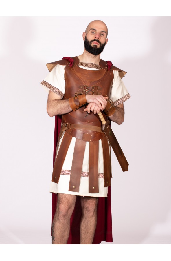 Vintage brown leather Roman armor...