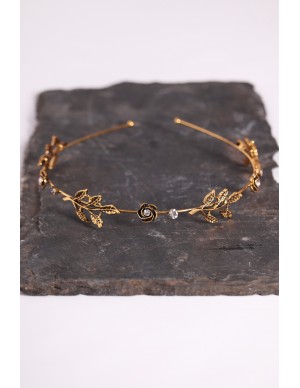 Golden headband with leaves