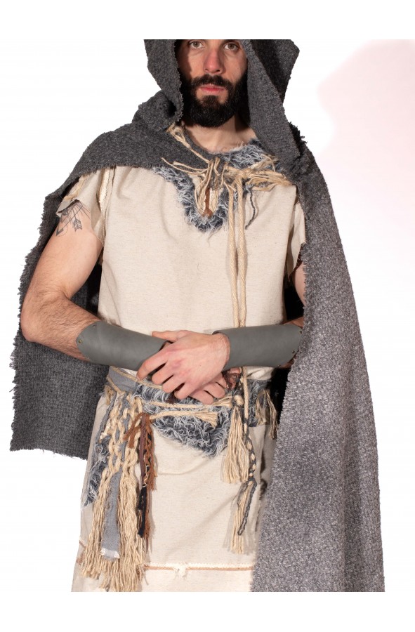 Capa celta o vikinga gris de paño
