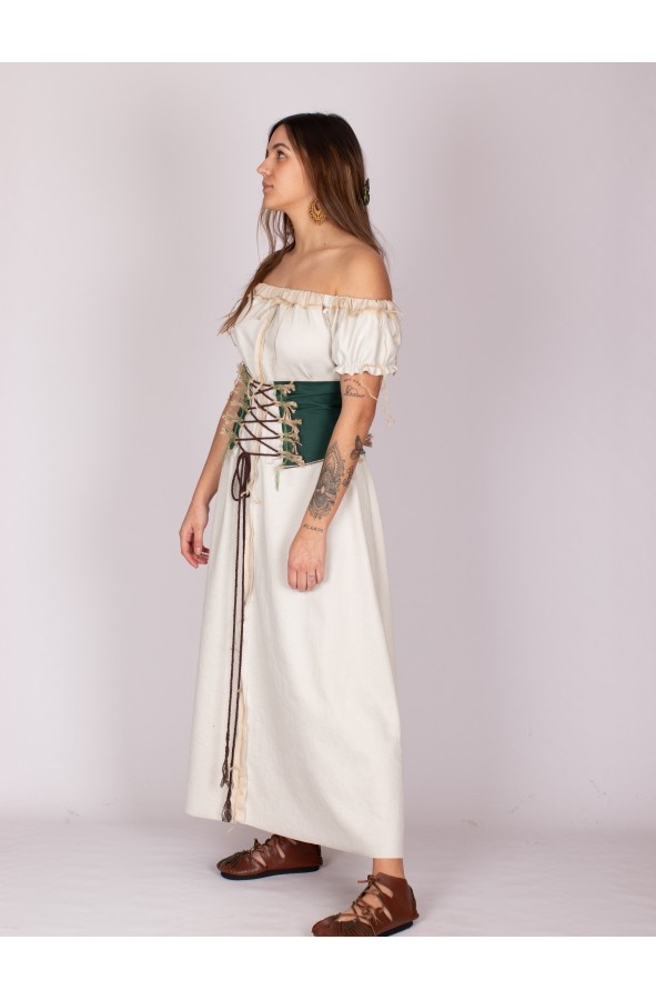 Medieval green corset in medieval bodice style