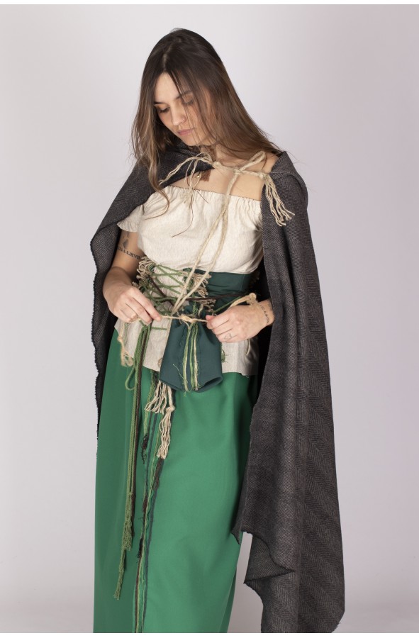 Bolso medieval limosnera verde