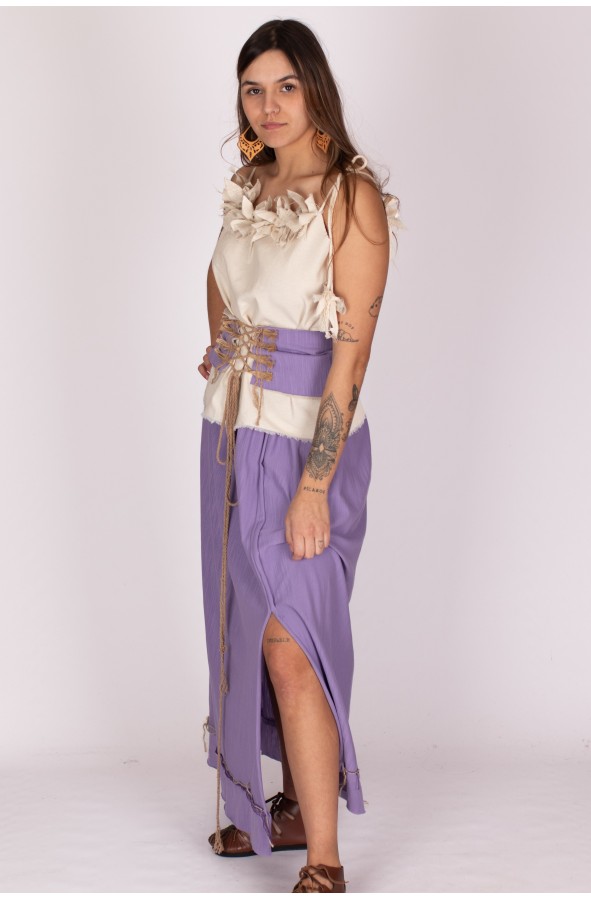 Blusa medieval con fleco