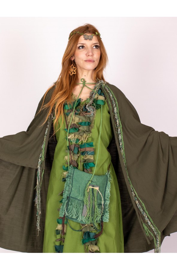 Bolso medieval verde de yute