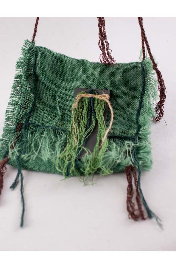 Medieval green jute bag
