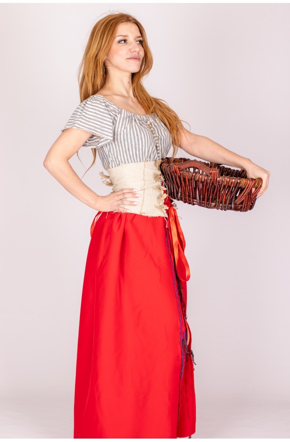Medieval tavern keeper or medieval innkeeper costume with medieval corset