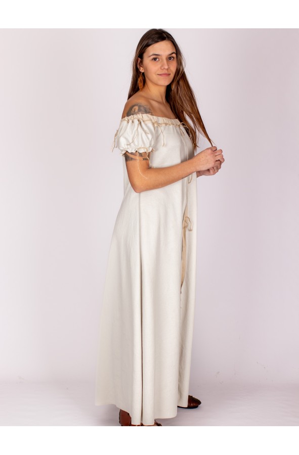 Medieval white off-the-shoulder dress Gloria