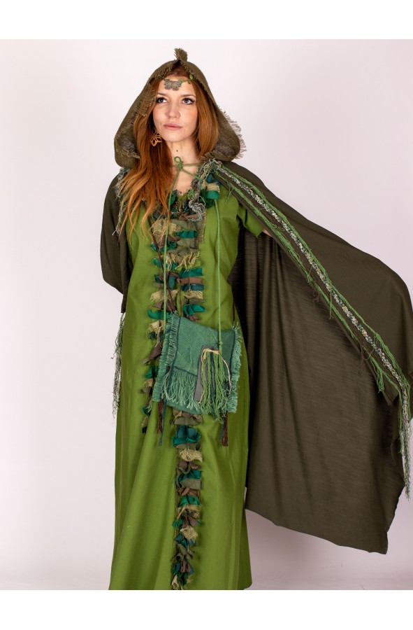Vestido vikingo de mujer verde con...