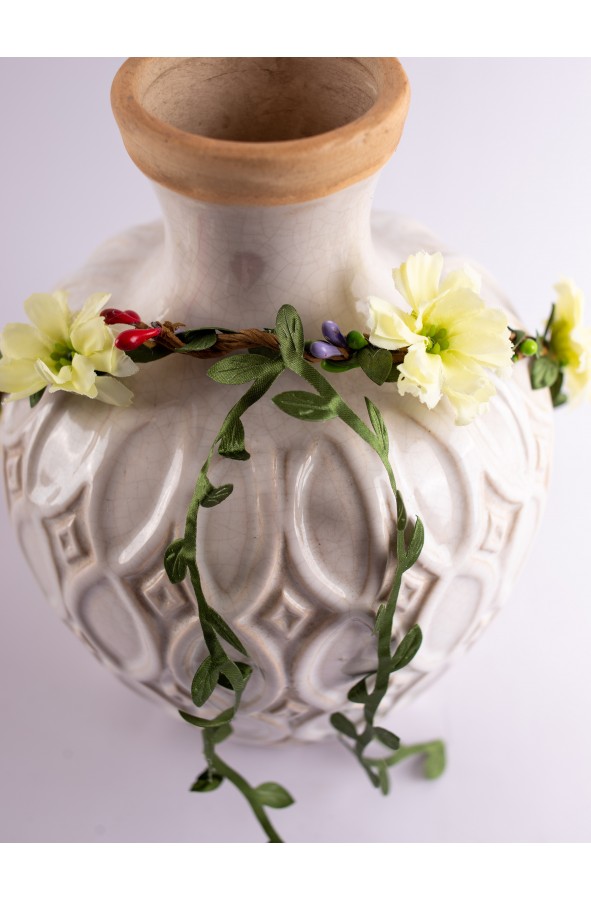 Diadema medieval de flores verde