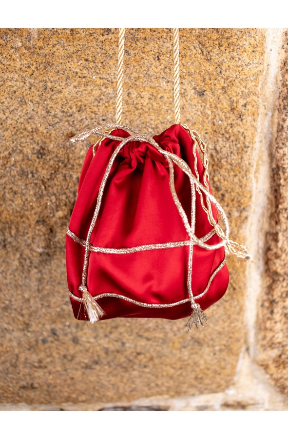 Roman and Medieval Red Bag for Women:...