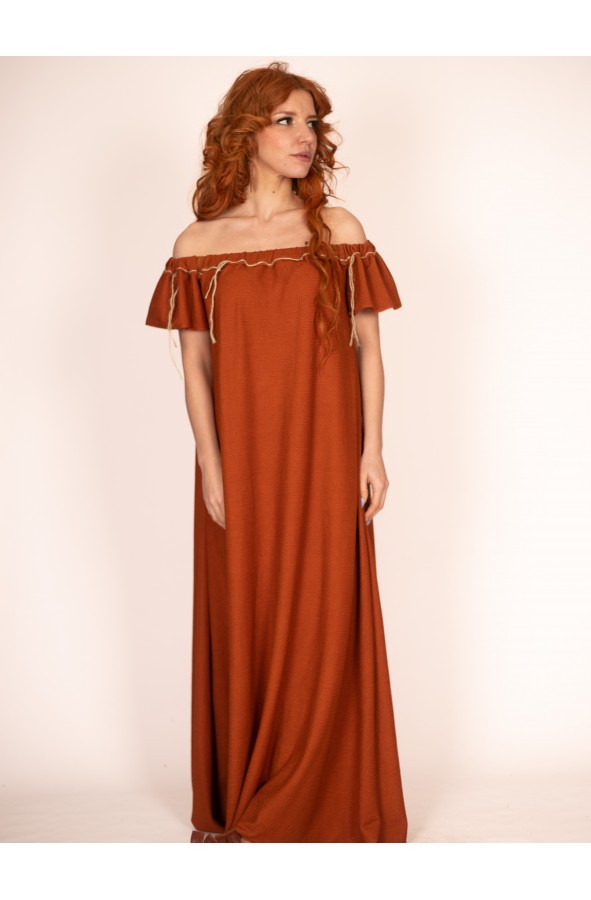 Vestido de Dama Medieval Terracota:...