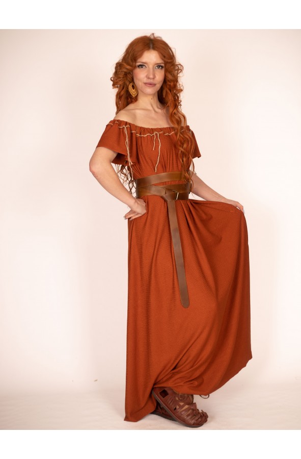 Vestido de Dama Medieval Terracota:...