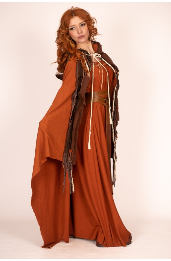 Vestido de Dama Medieval Terracota:...