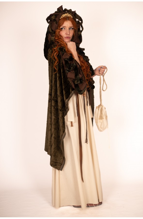 Cream Celtic-Viking Dress for Women -...