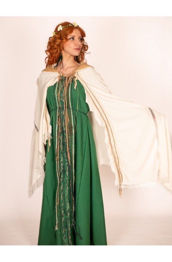 Medieval Green Dress with Thread...