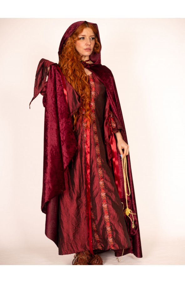 Vestido Granate de Dama Medieval...