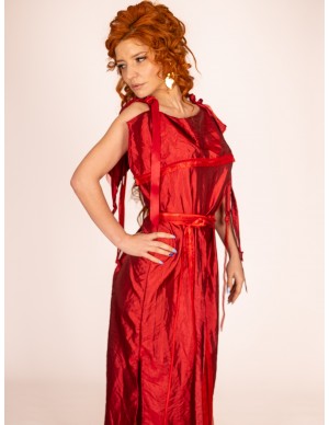 Roman Elegance: Red Peplos...