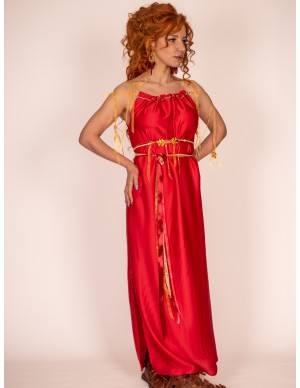 Roman Red Dress with Double...