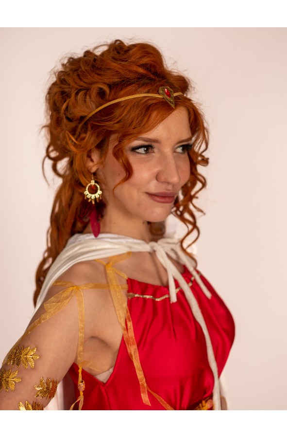 Corona dorada y roja para vestimenta...