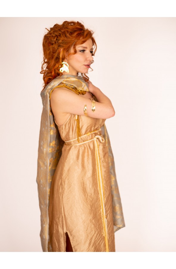 Classic Roman Golden Dress with...