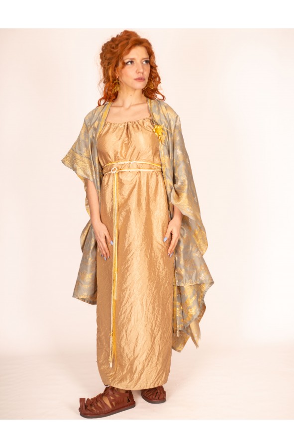 Classic Roman Golden Dress with...