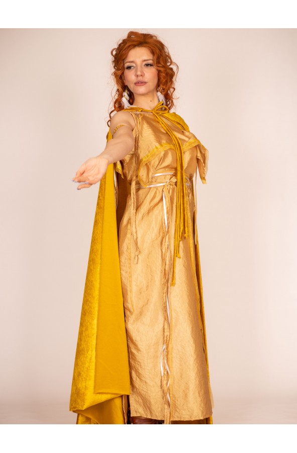Golden Peplo Dress for Women: A...