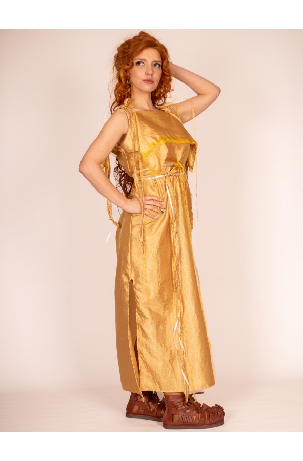 Golden Peplo Dress for Women: A...