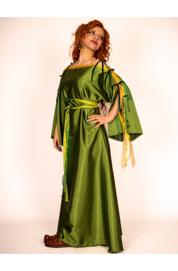 Vestido Romano Verde de Mangas...