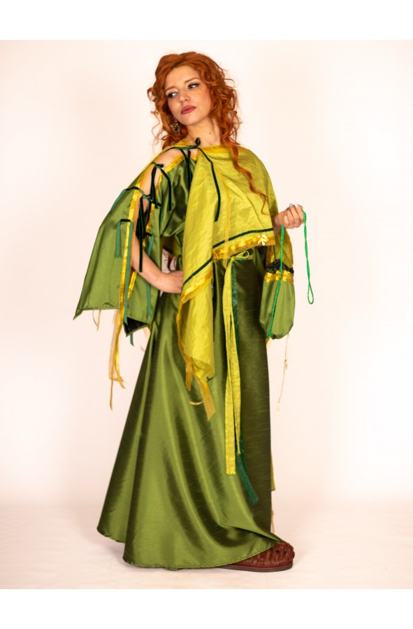 Vestido Verde Oliva Romano con Stola...
