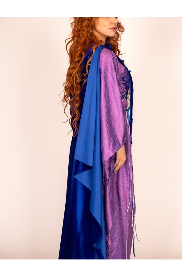 Handcrafted Medieval Floral Dress:...