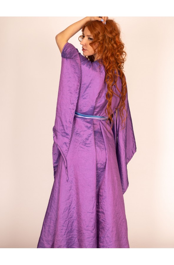 Vestido Medieval Floral Artesanal:...