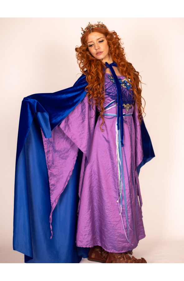 Handcrafted Medieval Floral Dress:...