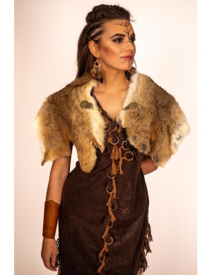 Rabbits Fur Cape with Metal...