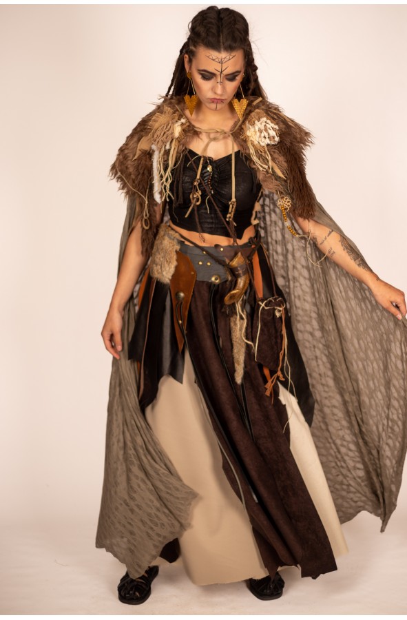 Capa de Punto Fino en Verde Grisáceo...