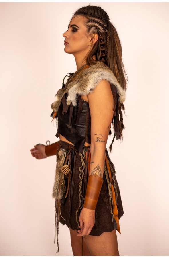 Medieval Rabbit Fur Shoulder Armor...