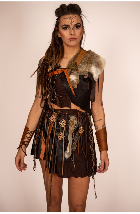 Celtic and Viking Rabbit Fur Shoulder...