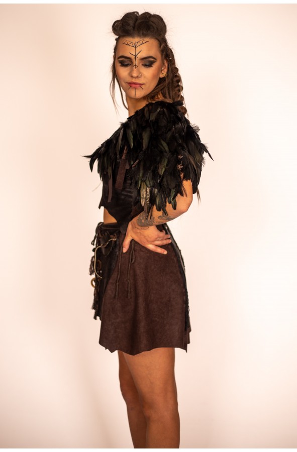 Black Feather Shoulder Armor for...