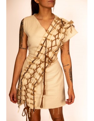 Short Cream Asymmetrical...