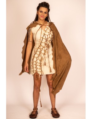 Wide Hooded Cloak in Camel...