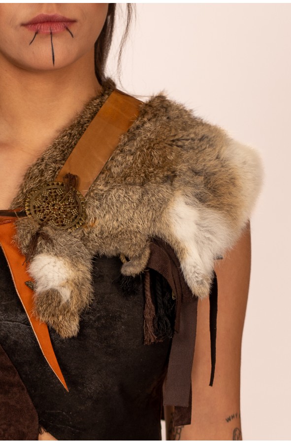 Celtic and Viking Rabbit Fur Shoulder...