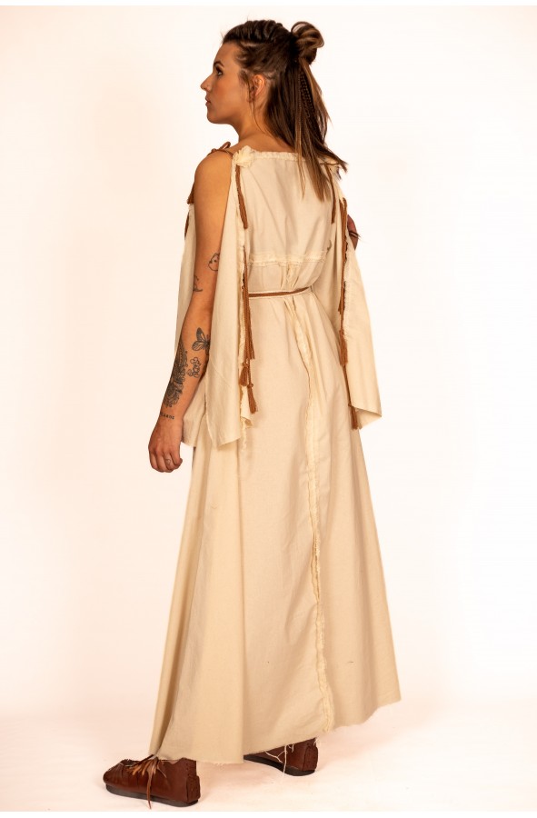 Celtic and Viking Long Dress in Cream...